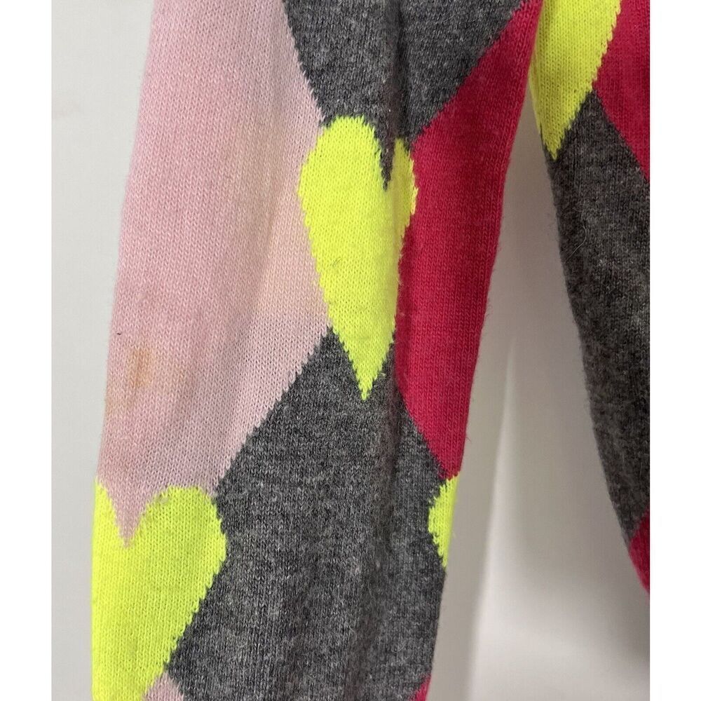 Iceberg Sweater Womens S Heart‎ Argyle Deep V Neck Multicolor Pullover Italy - Picture 6 of 9